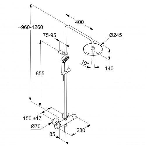 Kludi Logo Dual Shower System душевая система с термостатом 6808239-00