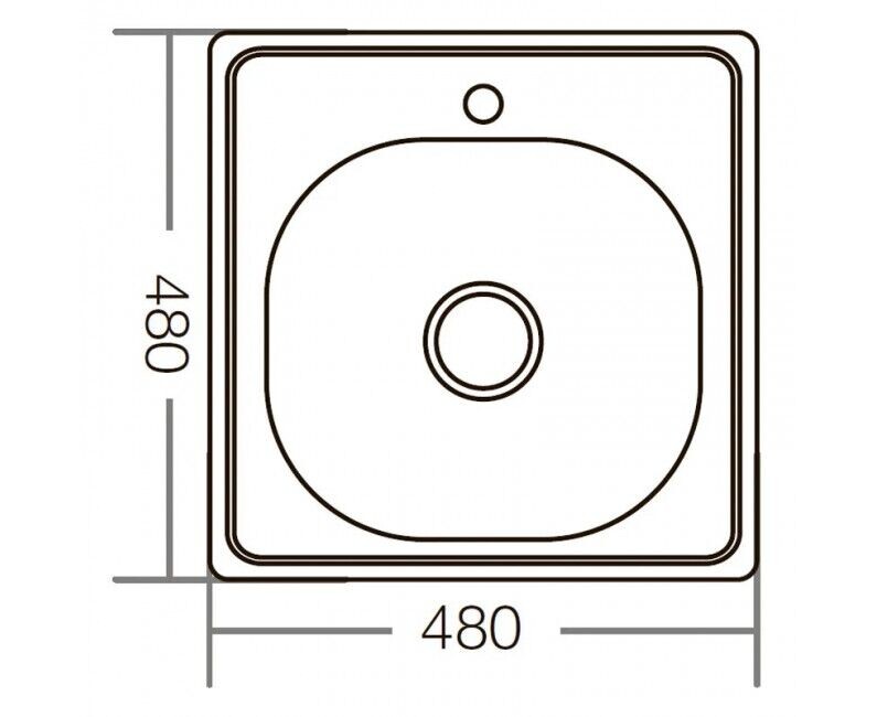 Мойка из нержавеющей стали врезная 48x48 см Zerix Z4848-06-160E Сатин ZX3012