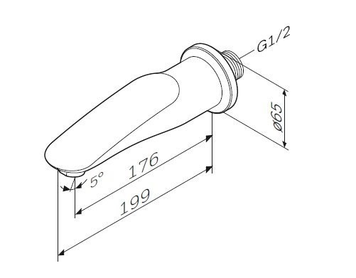 Am.Pm Sensation F3070000 излив на ванну хром 6.5х6.5 см