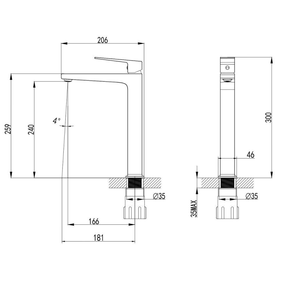 Azario Eddie смеситель для раковины хром AZ-VBH168U07C