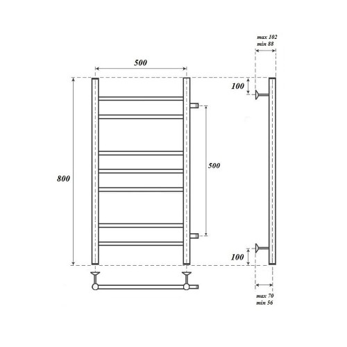 Point Аврора полотенцесушитель водяной 50х80 PN10558B