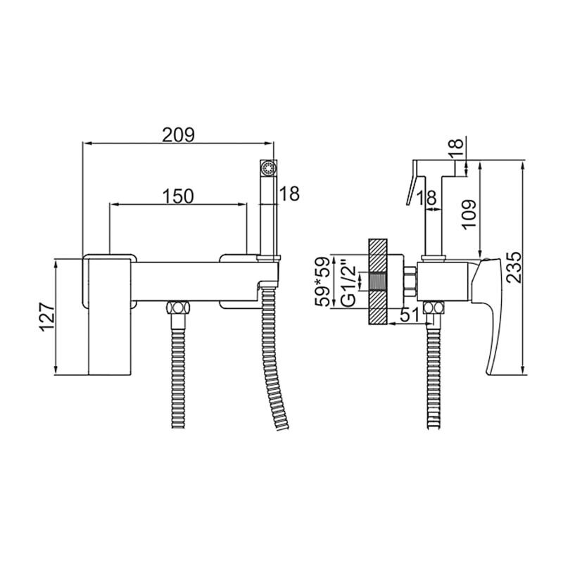 Смеситель с гигиеническим душем GERHANS K15214-7