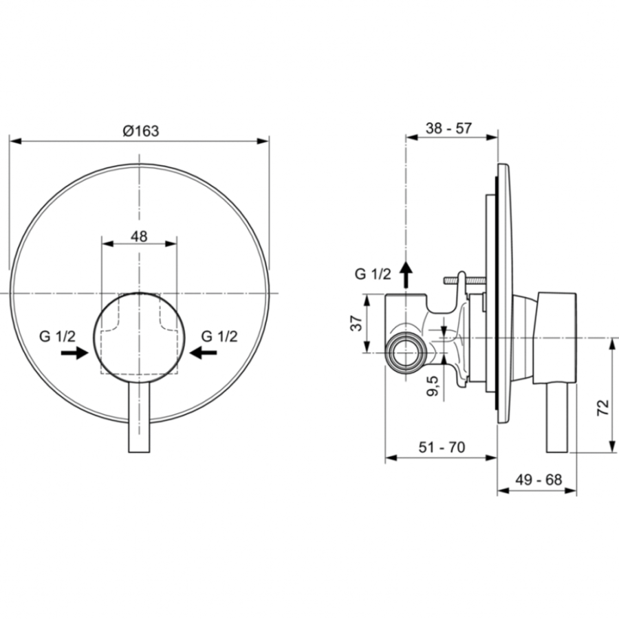 Ideal Standard Ceraline смеситель для душа A6940AA