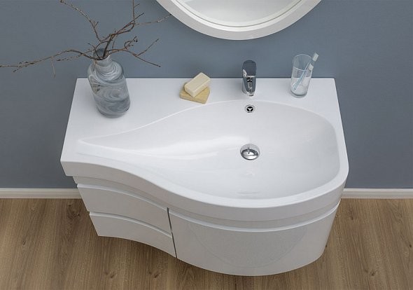 Aquanet Сопрано 95 тумба с раковиной 00213001 подвесная, правая