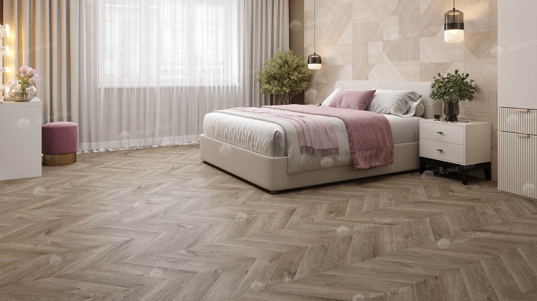 Alpine Floor Chevron LVT Кварцвиниловая плитка Дуб Натуральный Отбеленный ECO 20-3AB 555х127х2.5 mm