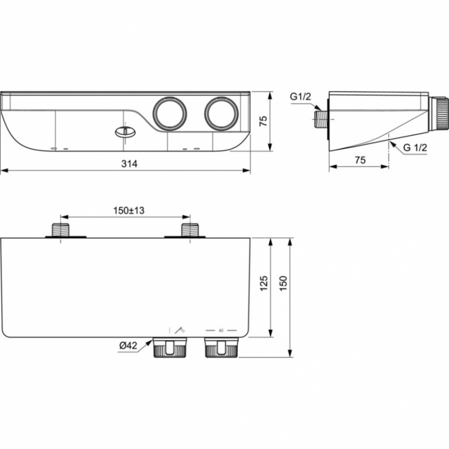 Ideal Standard термостатический смеситель для душа A7329AA