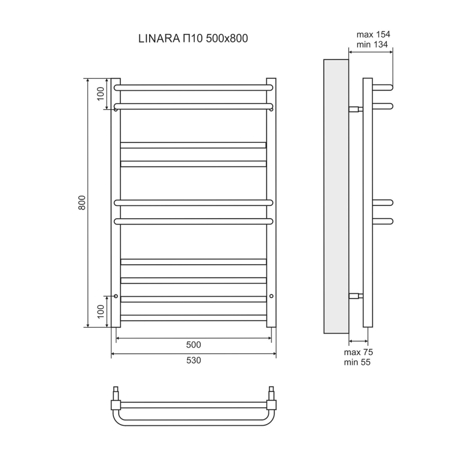 Lemark Linara П10 полотенцесушитель водяной 50х80 LM04810
