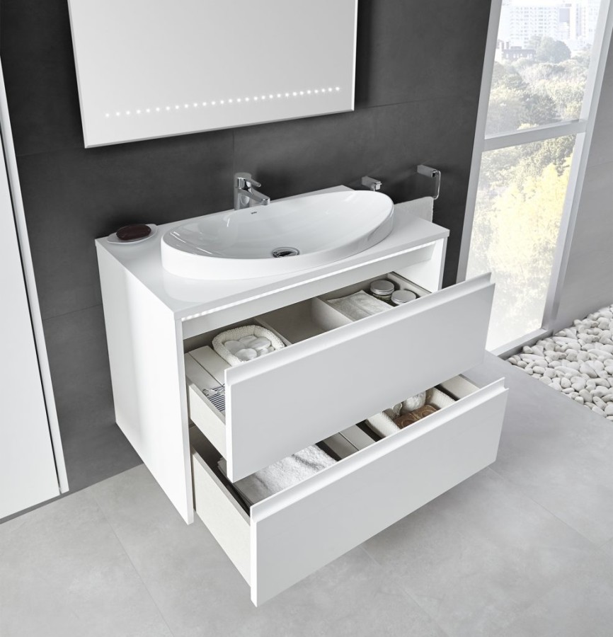 Gala Klea 7928201 тумба с раковиной подвесная белая 100x46x65 см