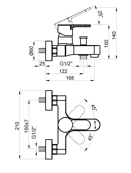 Azario набор смесителей для ванны AZ-15490501+AZ-15494501+AZ-15752010