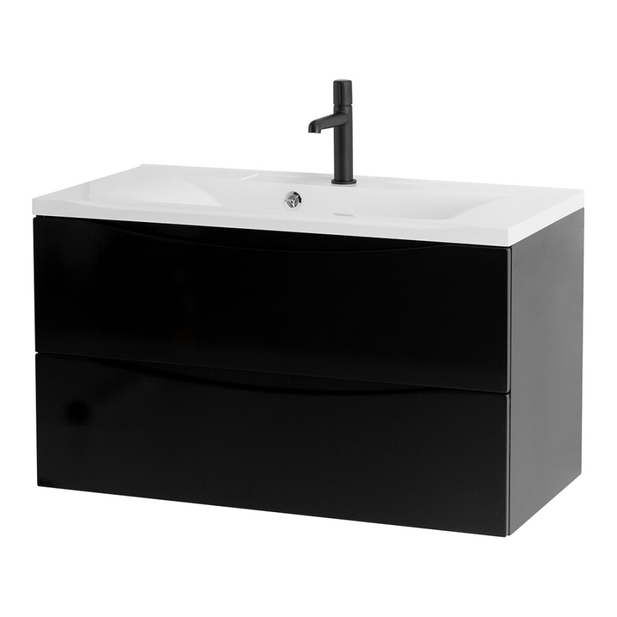 BelBagno Marino 80 см тумба под раковину MARINO-800-2C-SO-NL-P nero lucido подвесная