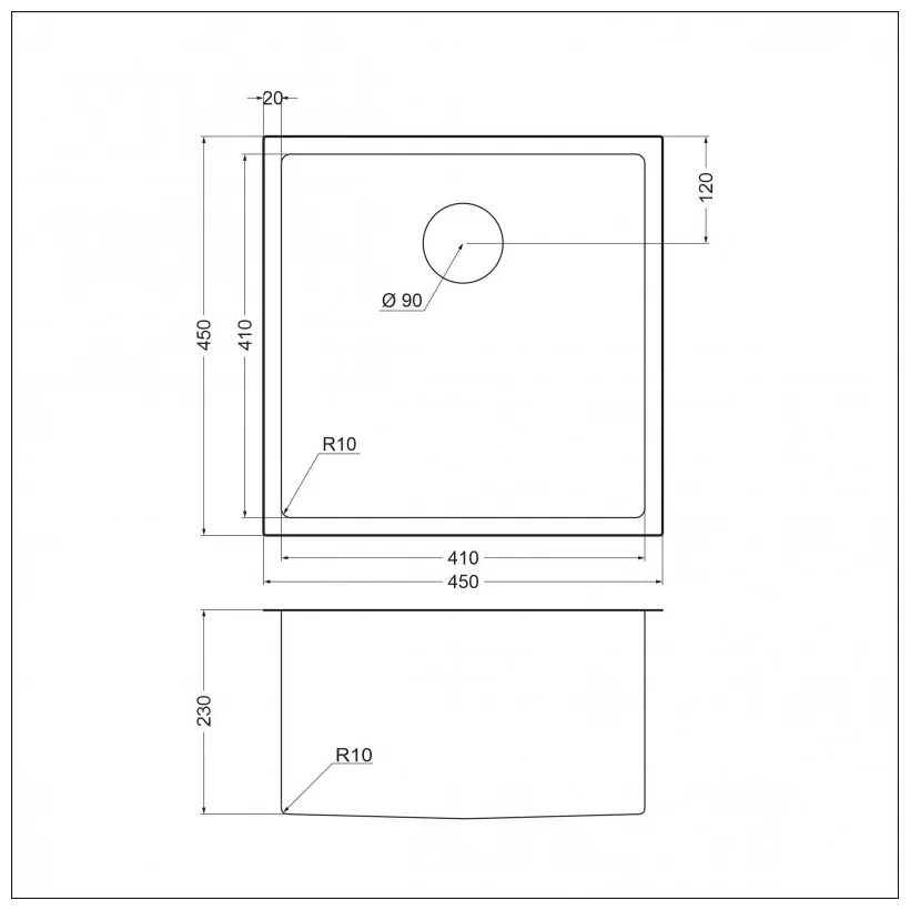 Emar EMB-113 кухонная мойка satin 45x45 см
