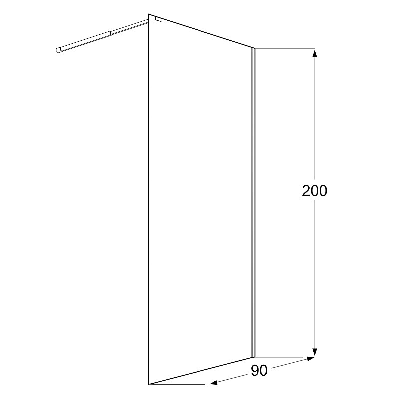 Душевая перегородка Loranto Walk-in 90х200 CS-Z02С-90 профиль хром