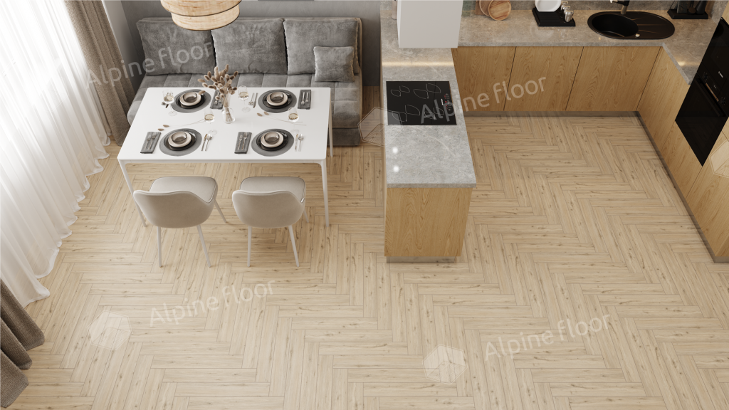 Ламинат Alpine Floor Herringbone 8 Pro (NEW), LF102-01A Дуб Лион 606 х 101 х 8 mm