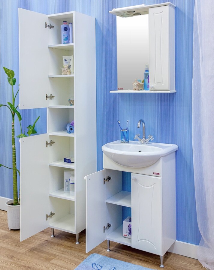 Sanflor Карина 55 тумба с раковиной Rosa Уют 55 напольная, белая