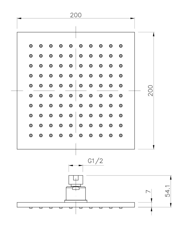 Imprese SQ200B Верхний душ 20 см