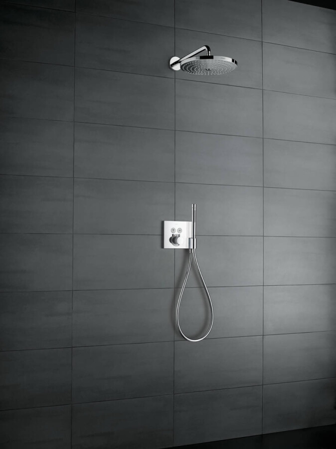 Hansgrohe Raindance Select S Верхний душ 300 2jet с держателем хром-белый матовый 27378400