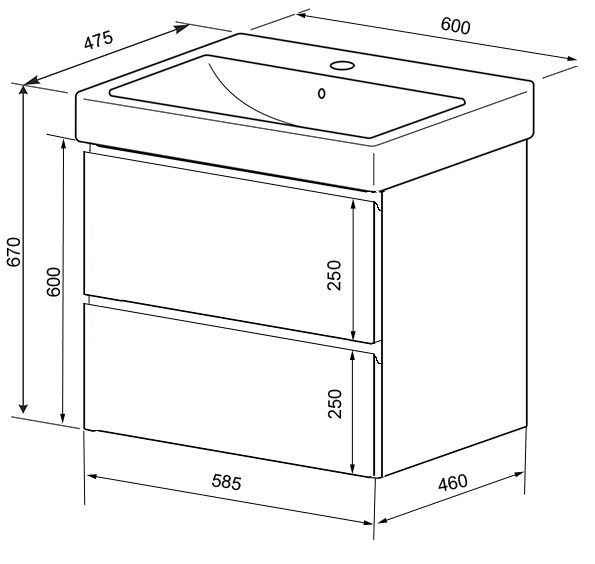 Azario Мила тумба 60 с раковиной Monte tx 60 CS00080140