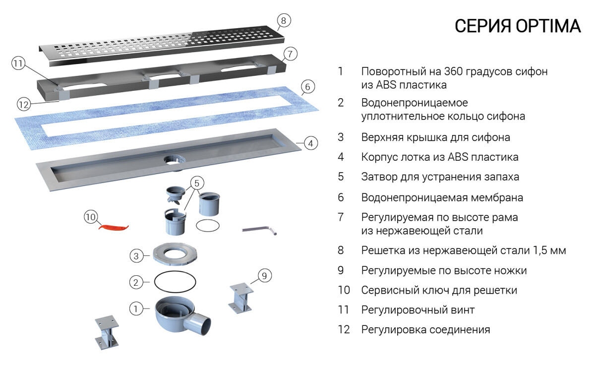 Vincea душевой лоток SAY.601.60.P.BLOK 60 см хром