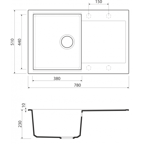 Omoikiri Daisen 78-PA 4993323 кухонная мойка аrtgranit пастила 78х51 см