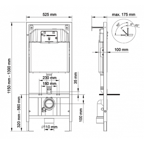 Berges Novum D3 040233 инсталляция для унитаза с кнопкой хром глянец