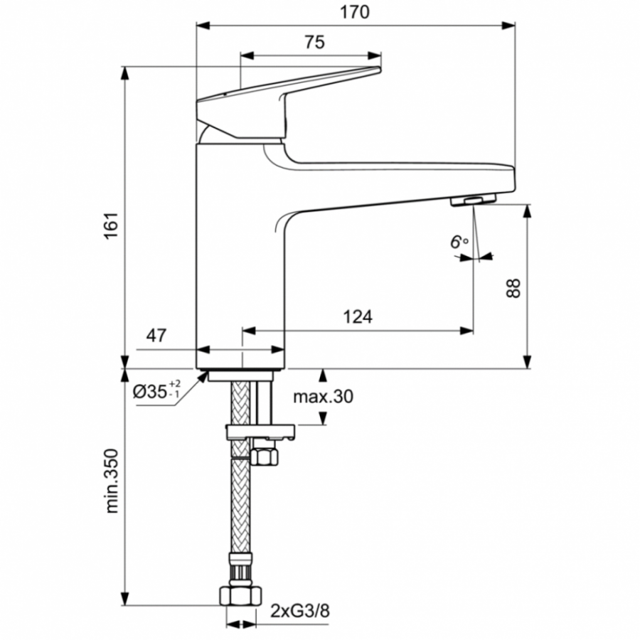 Ideal Standard Ceraplan смеситель для раковины BD222AA