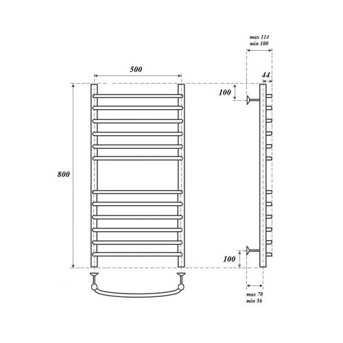Point Альфа полотенцесушитель электрический 50х80 PN05158SE