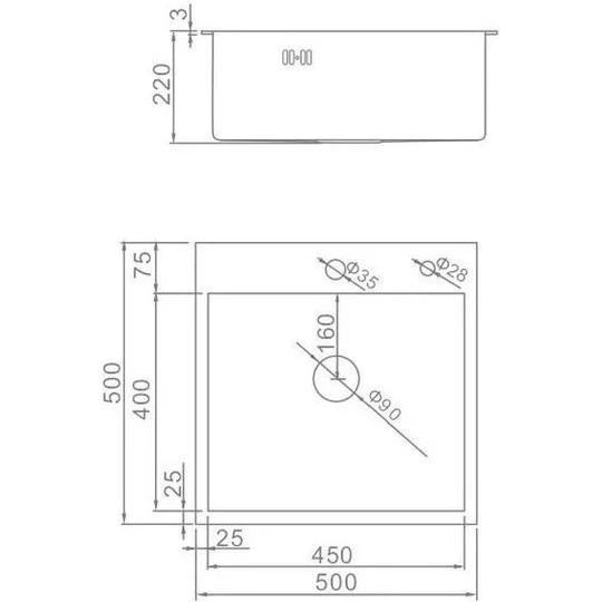 Мойка для кухни из нержавеющей стали Gerhans K35050