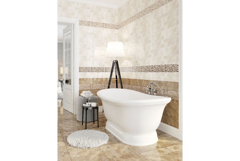 Уралкерамика Stella 15х40 см плитка настенная коричневая