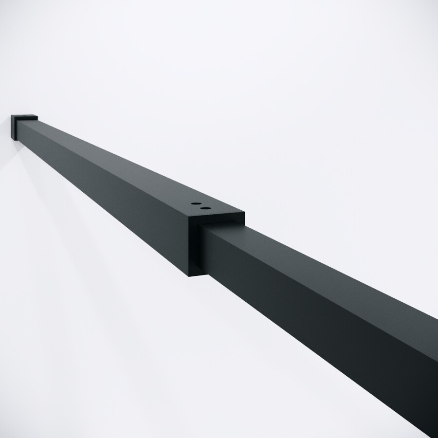 Душевая перегородка Niagara Nova NG-481-10FBLACK (100х200) черный матовый,стекло рифленое/тонированное,1 место