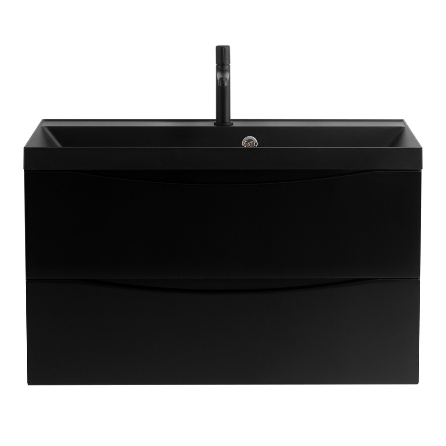 BelBagno Marino 80 см тумба под раковину MARINO-800-2C-SO-NL-P nero lucido подвесная