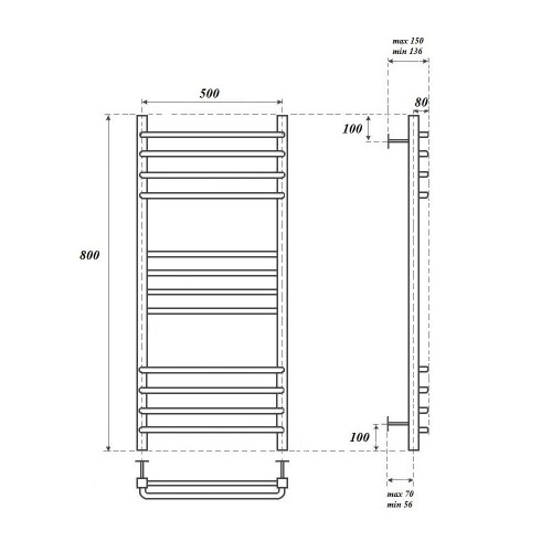 Point Омега полотенцесушитель электрический 50х80 PN90158SE