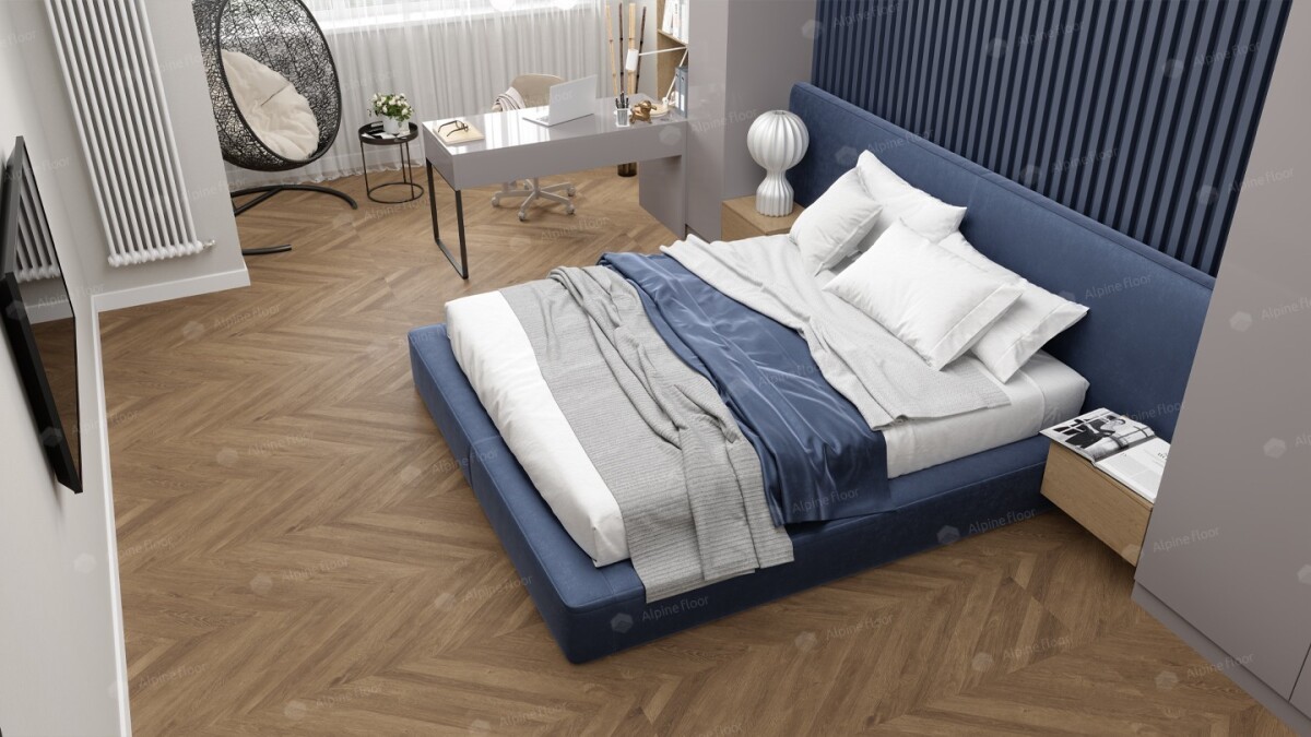 Alpine Floor Easy Line Кварцвиниловая плитка LVT Французская Ёлочка ECO 3-25 1219.2 х 184.15 х 3 mm