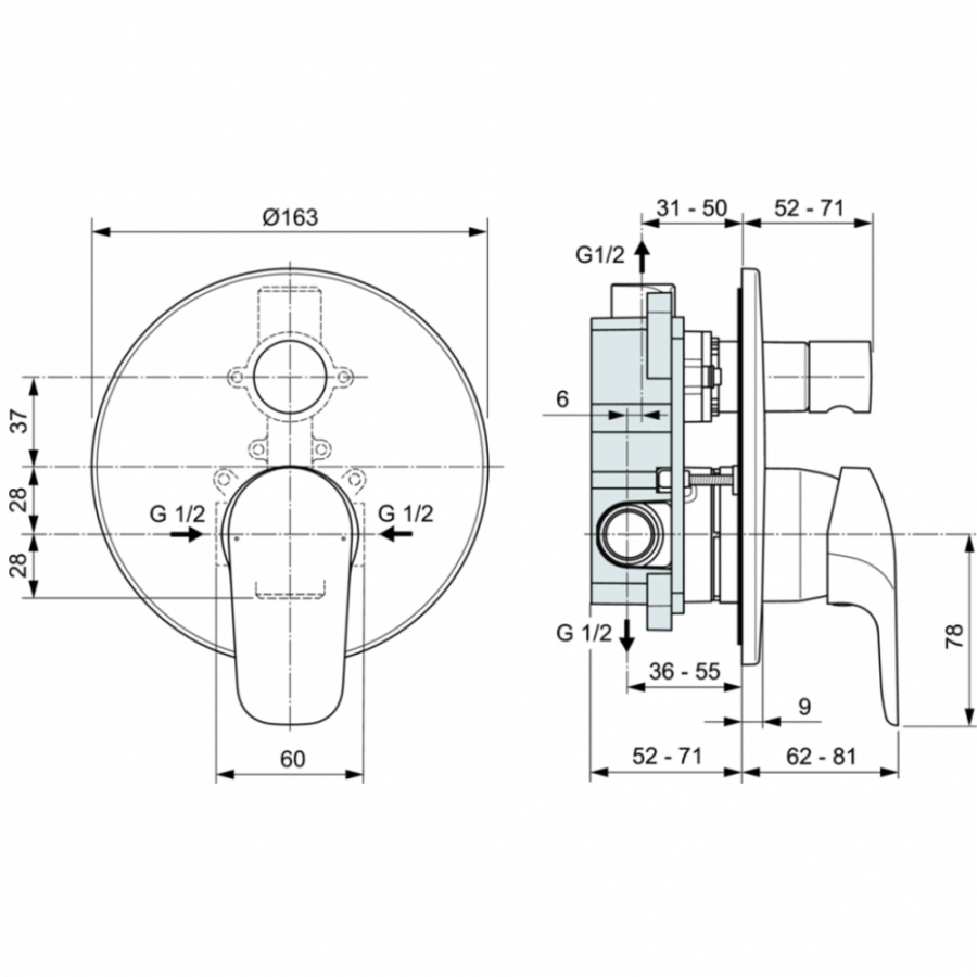 Ideal Standard Ceraflex смеситель для душа A6758AA