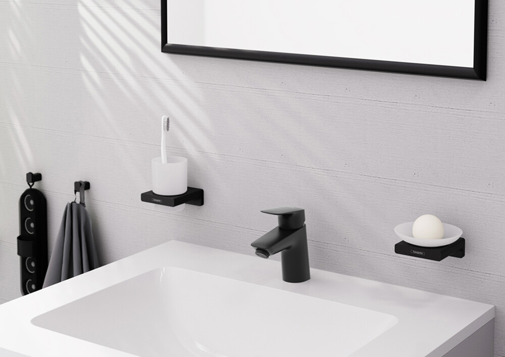 Hansgrohe Logis Смеситель для раковины 70 Push-Open черный матовый 71077670