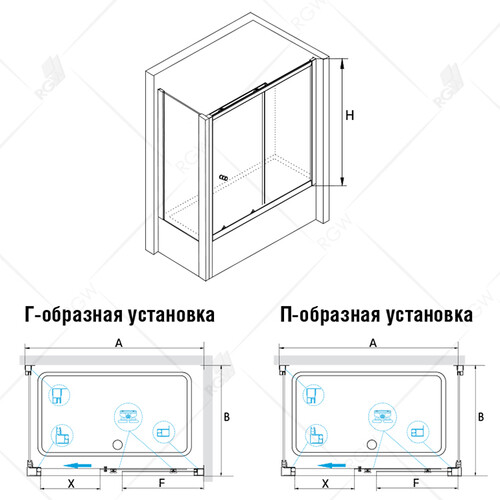 RGW SC-82 (SC-42+Z-52) шторка на ванну 180х75 см, стекло прозрачное 041182875-11