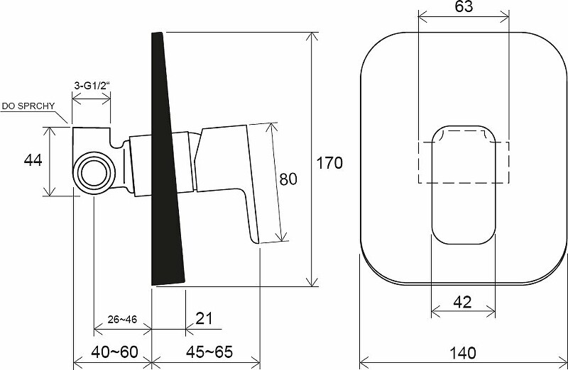 Ravak 10° Free black-TD F 062.20 Смеситель для душа черный матовый X070157