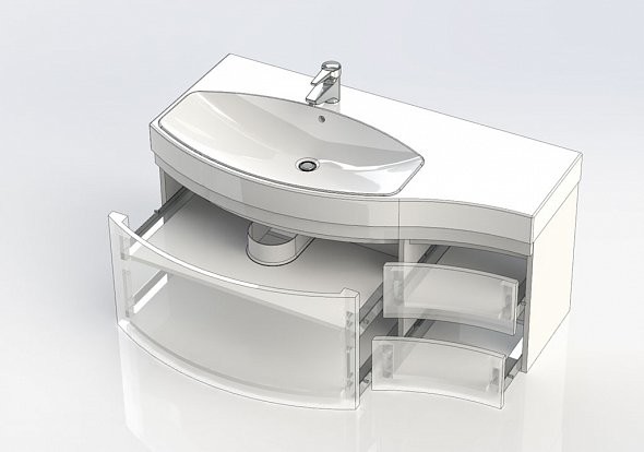 Aquanet Опера 115 тумба с раковиной 00212991 подвесная, левая