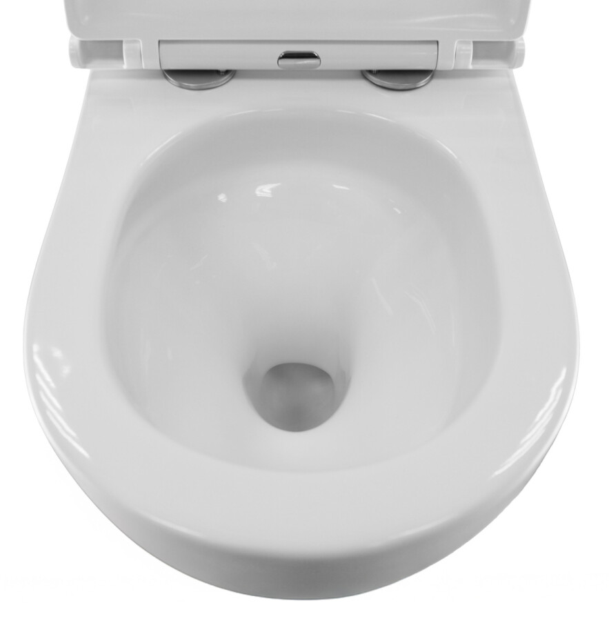 Унитаз подвесной Azario PRO (круглый) СКРЫТОЕ ТОРНАДО безободковый унитаз в комплекте с сидением микролифт скрытая система смыва 490*370*360 мм PRO-0001 UQ3