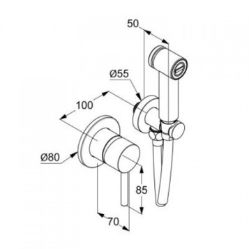 Kludi Bozz смеситель с гигиеническим душем 389980576