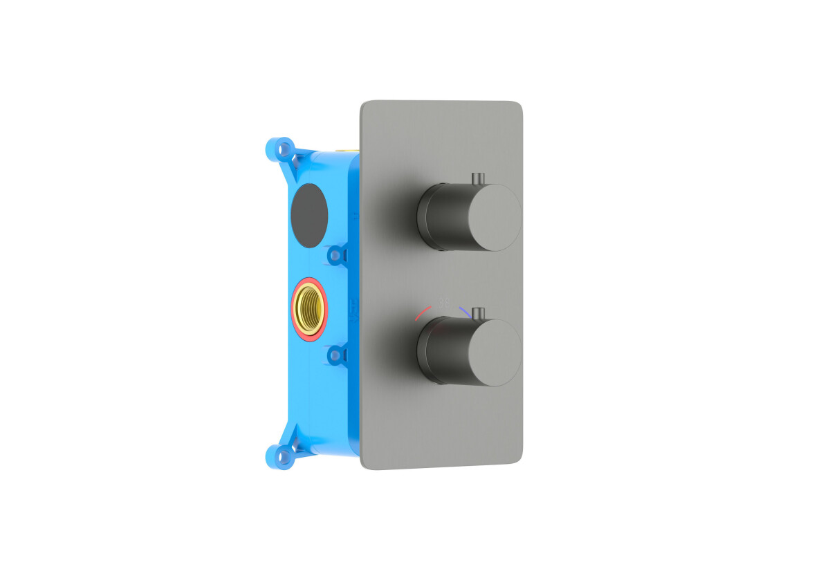 Aquatek Европа AQ1392BGM Термостатический смеситель для ванны (внешняя и скрытая часть) Оружейная сталь