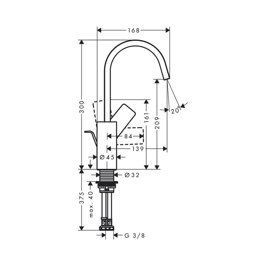 Hansgrohe Vivenis Смеситель для раковины 210 со сливным гарнитуром белый матовый 75030700