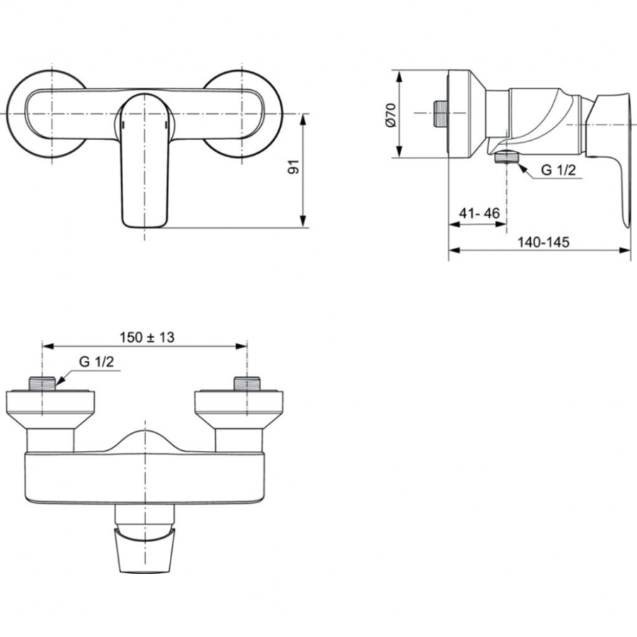 Ideal Standard Connect Air смеситель для душа A7032AA