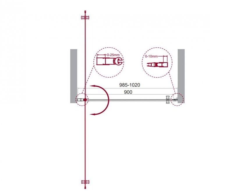 BelBagno душевая дверь ETNA-B-1-100-C-Cr-90 100х195