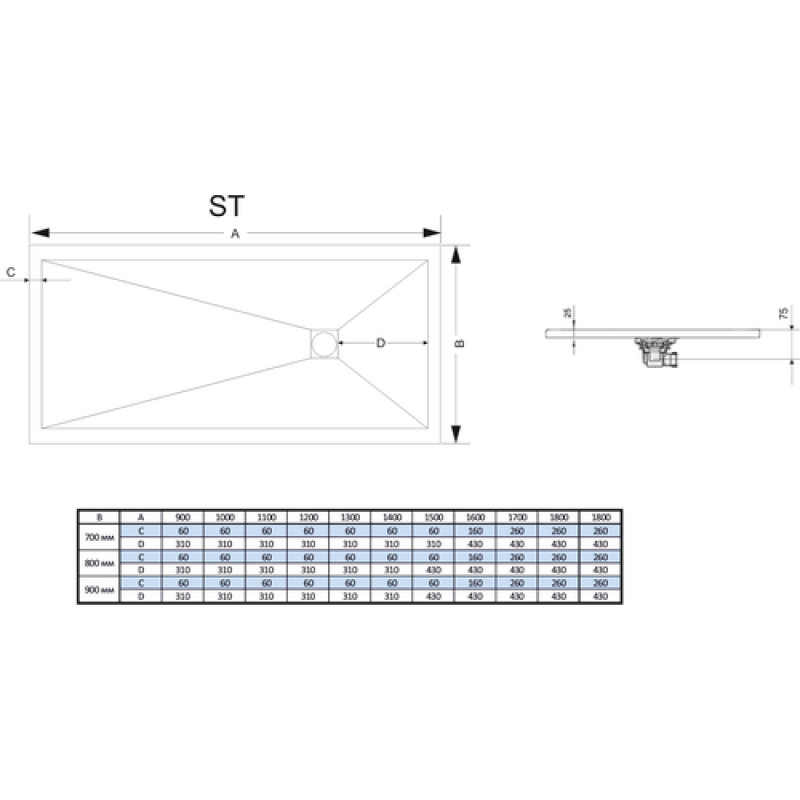 RGW Stone Tray душевой поддон 80х120 см 14152812-03