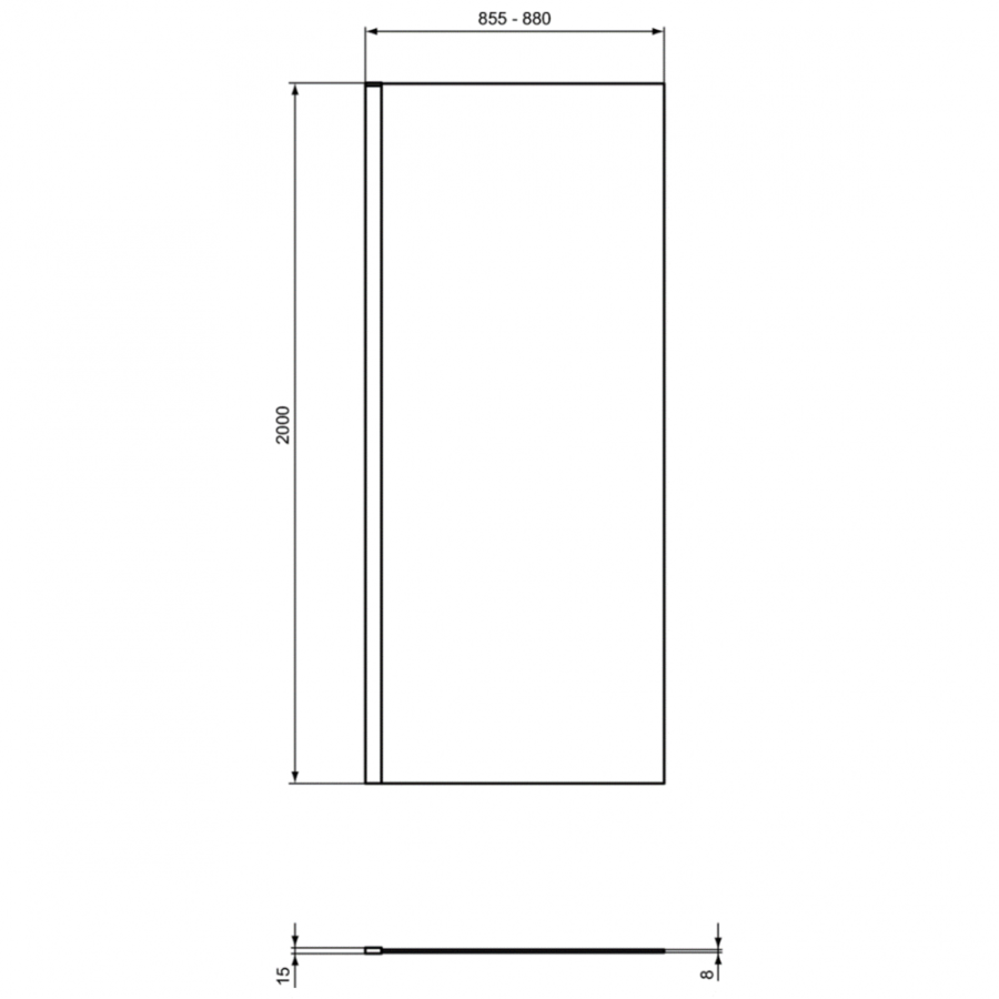 Ideal Standard I.Life фиксированная панель 90 см T4871EO