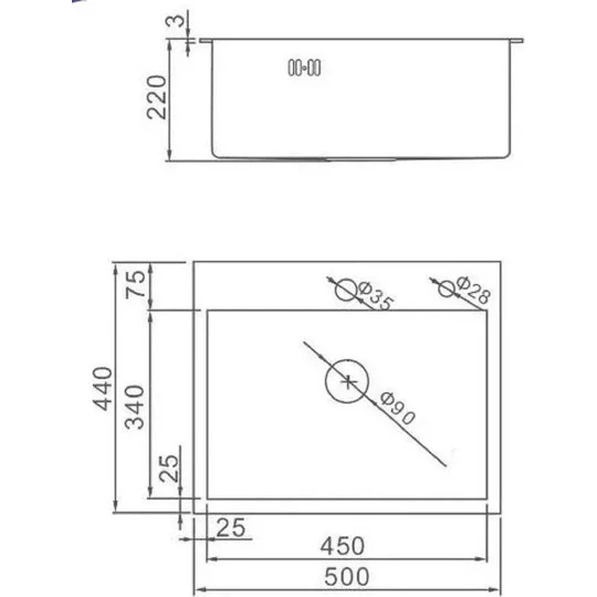 Мойка для кухни из нержавеющей стали Gerhans K35044