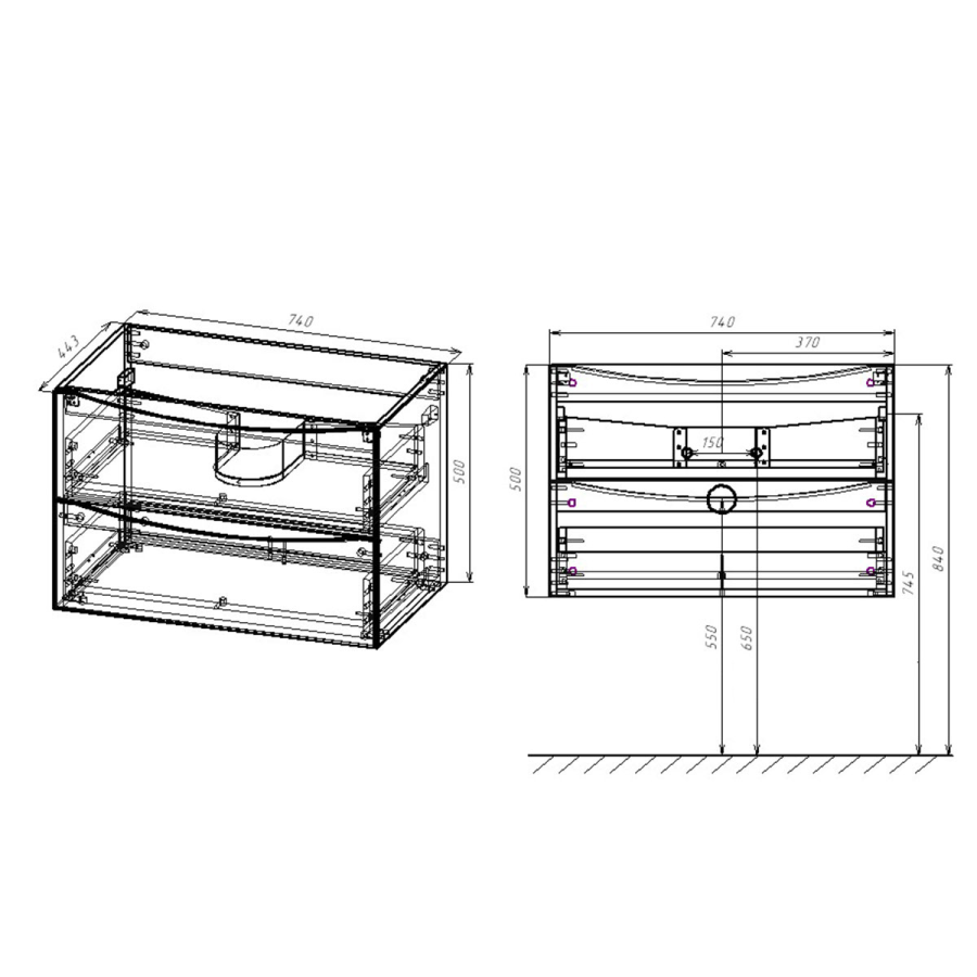 Vincea тумба под раковину Mia 750 V.Oak