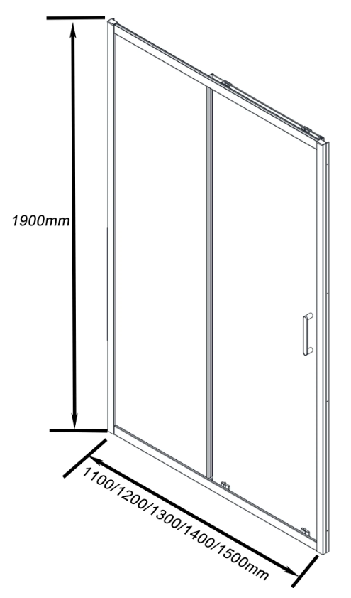 BAS Cube WTW-110-C-B душевая дверь в нишу 1100х1900 Черный КУ00026