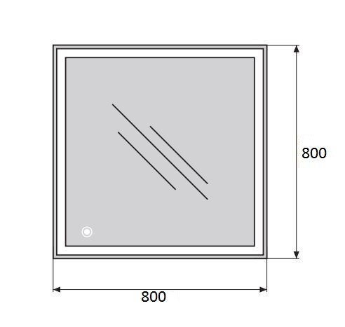 Зеркальное полотно BelBagno 80*80 SPC-GRT-800-800-LED-TCH