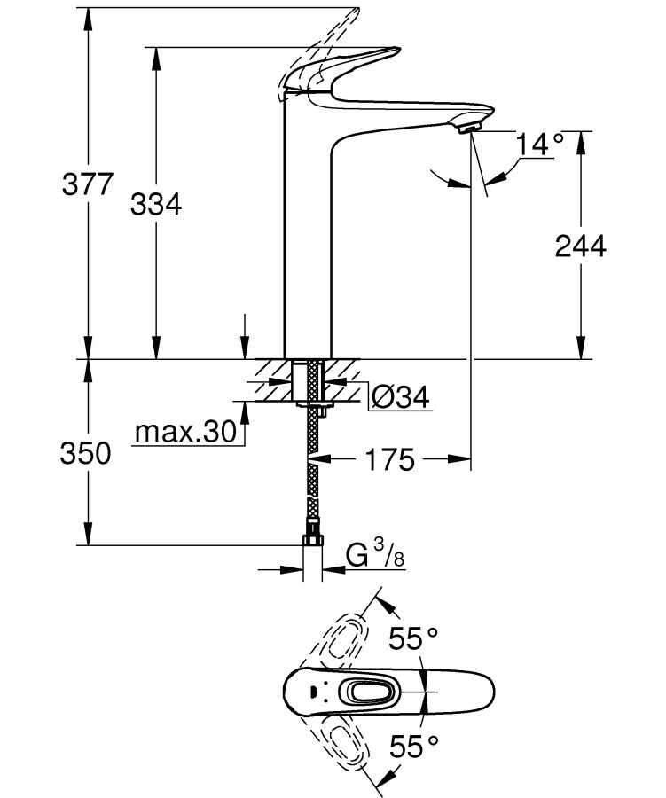 Grohe Eurostyle 23570LS3 смеситель для раковины белый